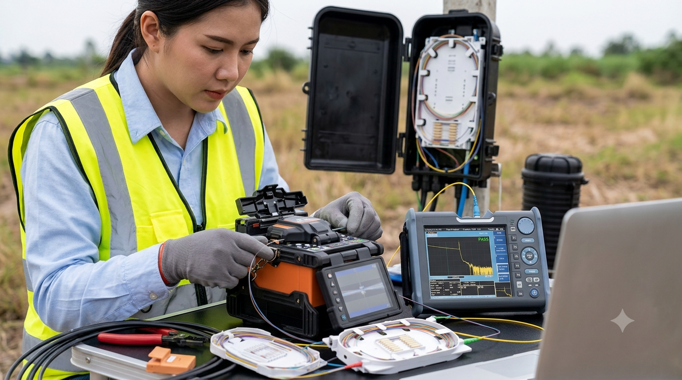 Fiber Optic Splicing and Testing